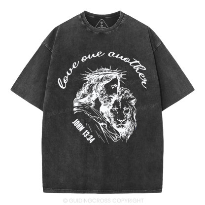 Love One Another Christian Washed T-Shirt
