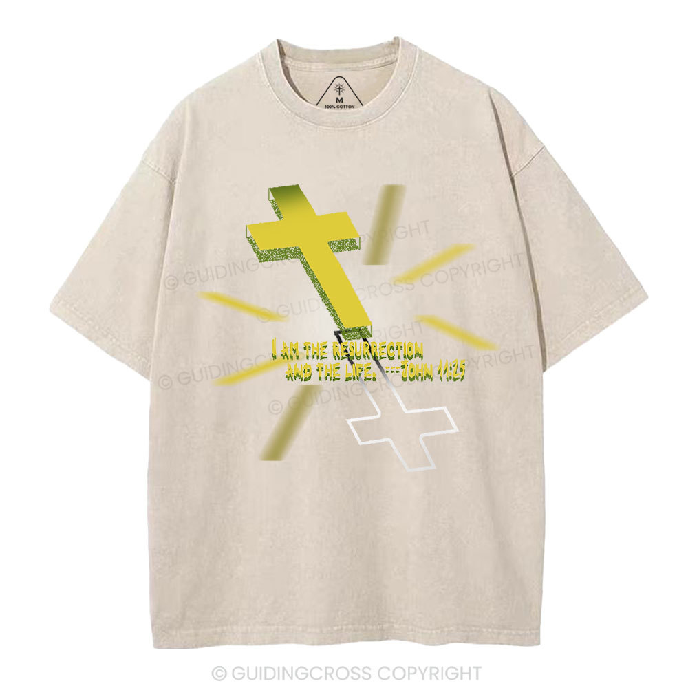 I Am The Resurrection Christian Washed T-Shirt