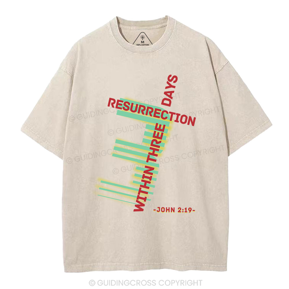 Resurrection Within Three Days Christian Washed T-Shirt
