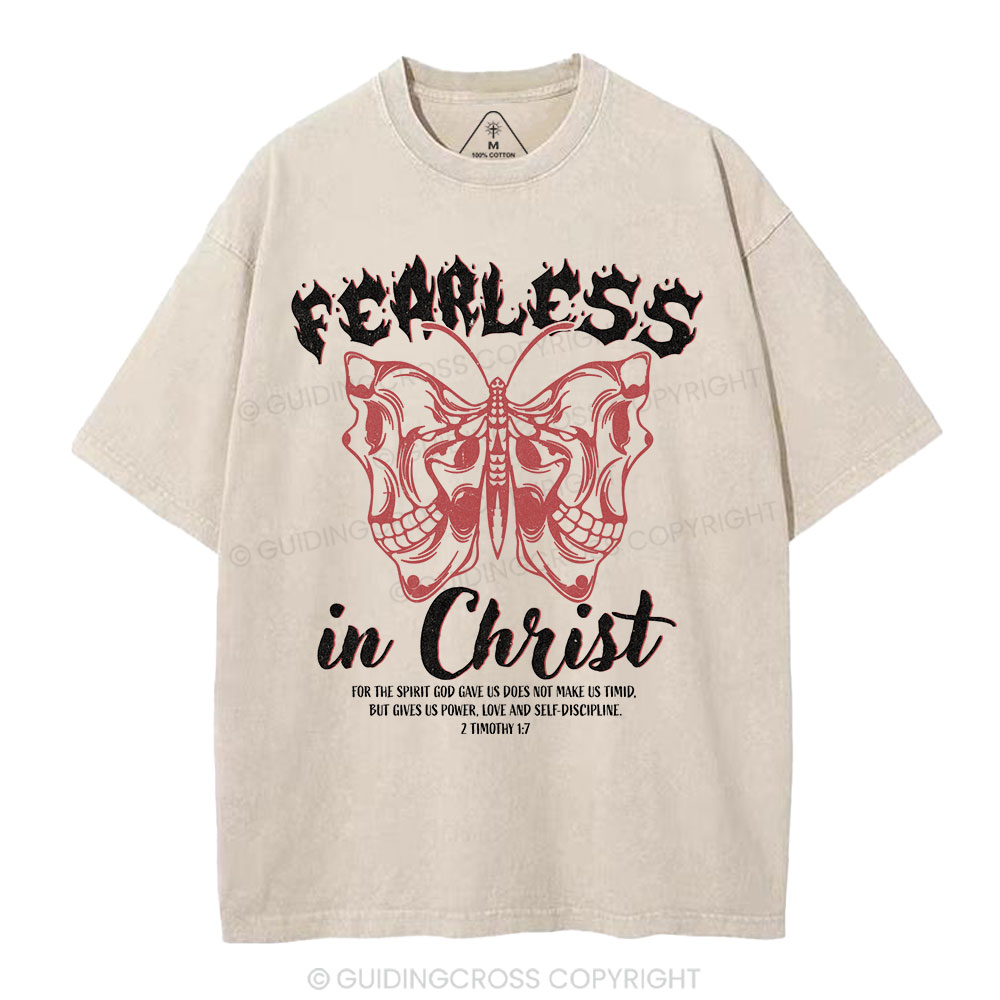 Fearless In Christ Christian Washed T-Shirt