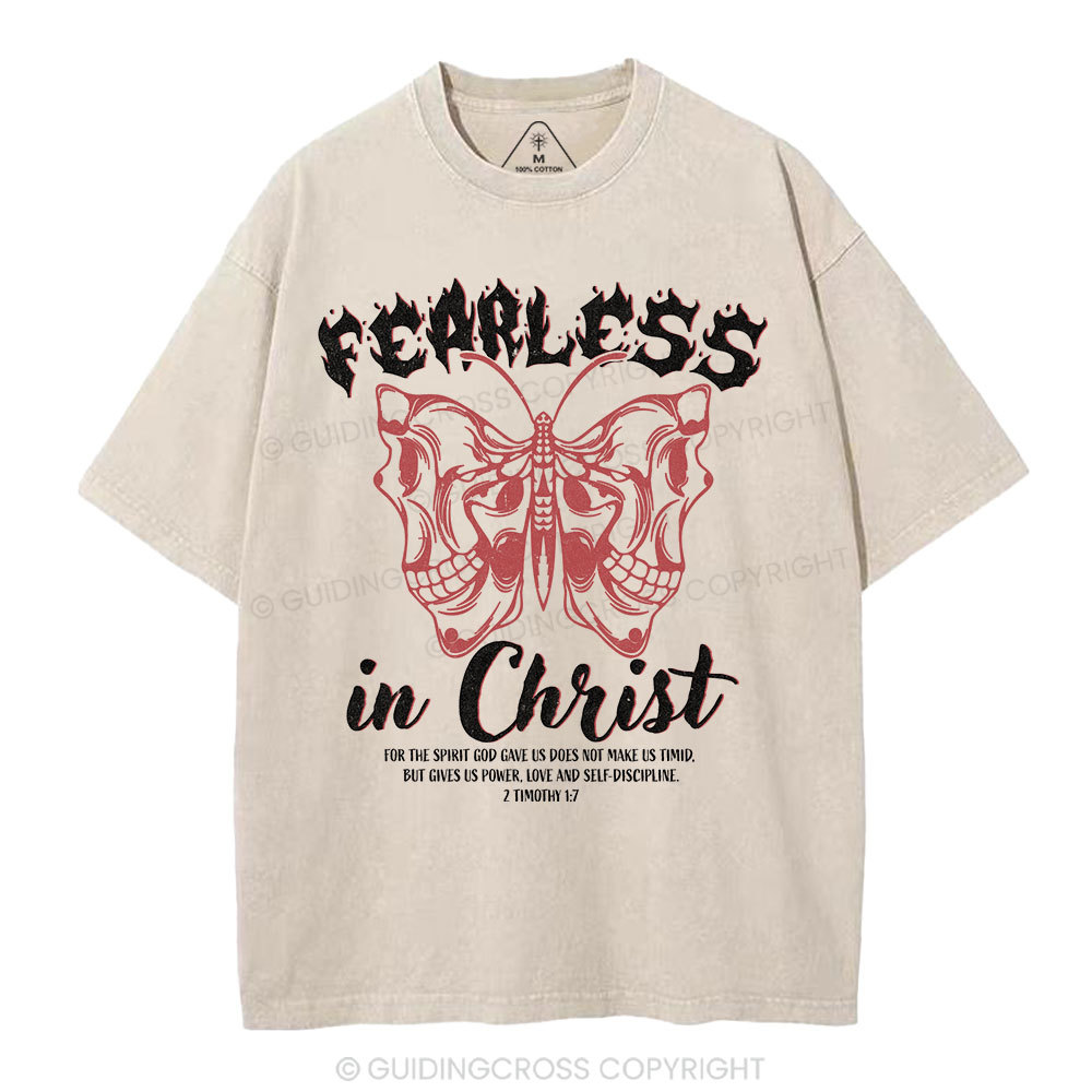Fearless In Christ Christian Washed T-Shirt