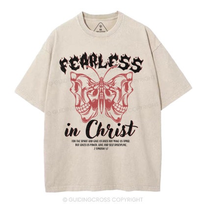 Fearless In Christ Christian Washed T-Shirt