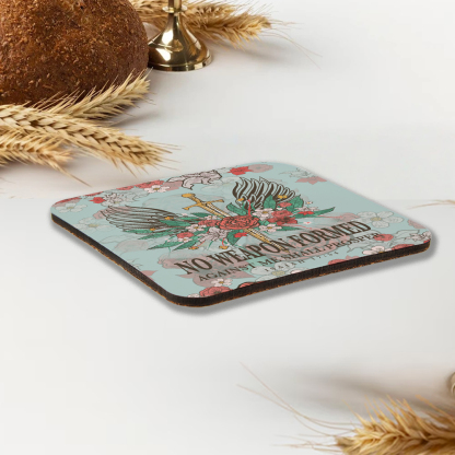 No Weapen Christian Wooden Printed Coasters 