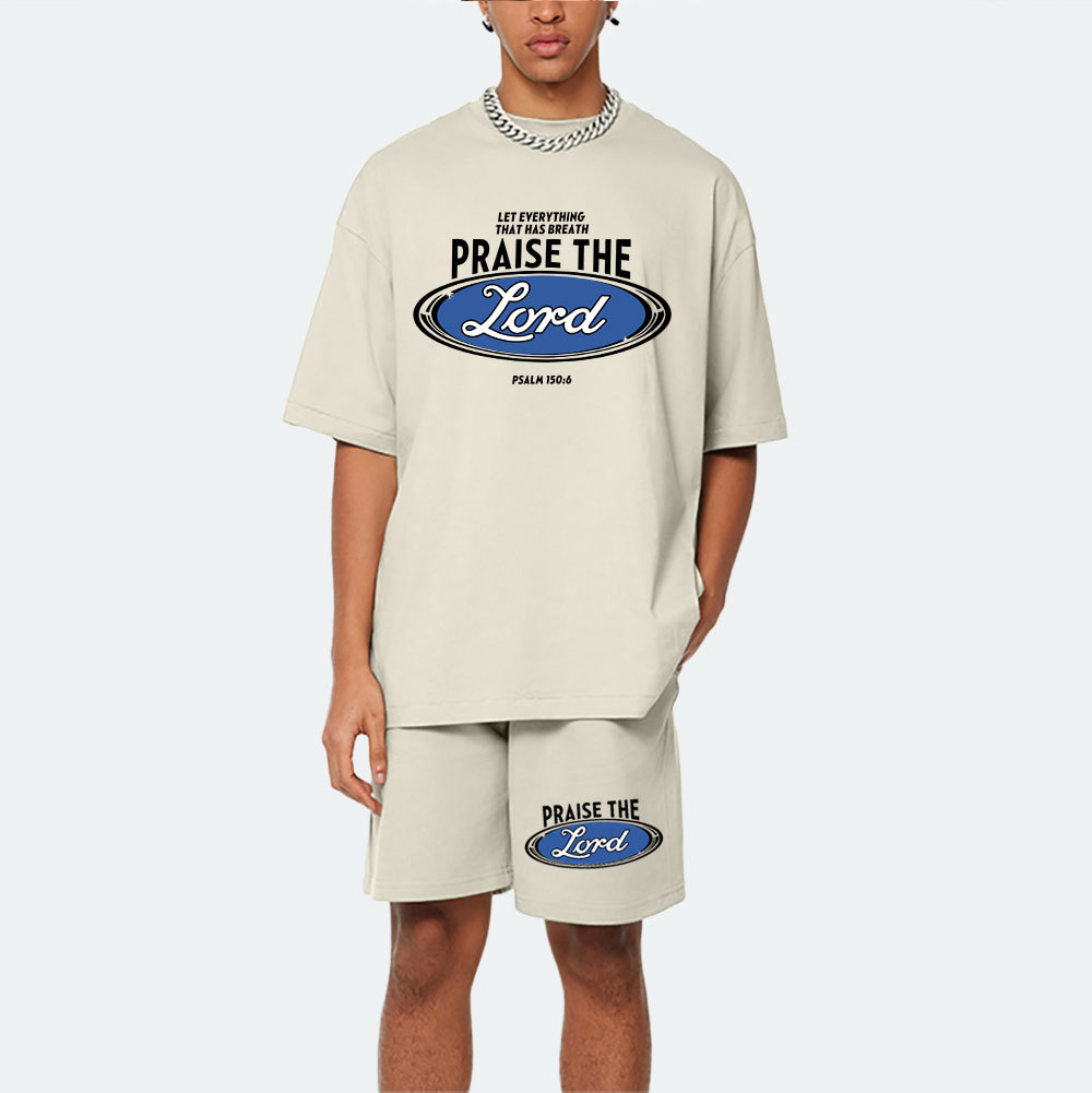 Praise The Lord Christian Washed T-Shirt & Shorts