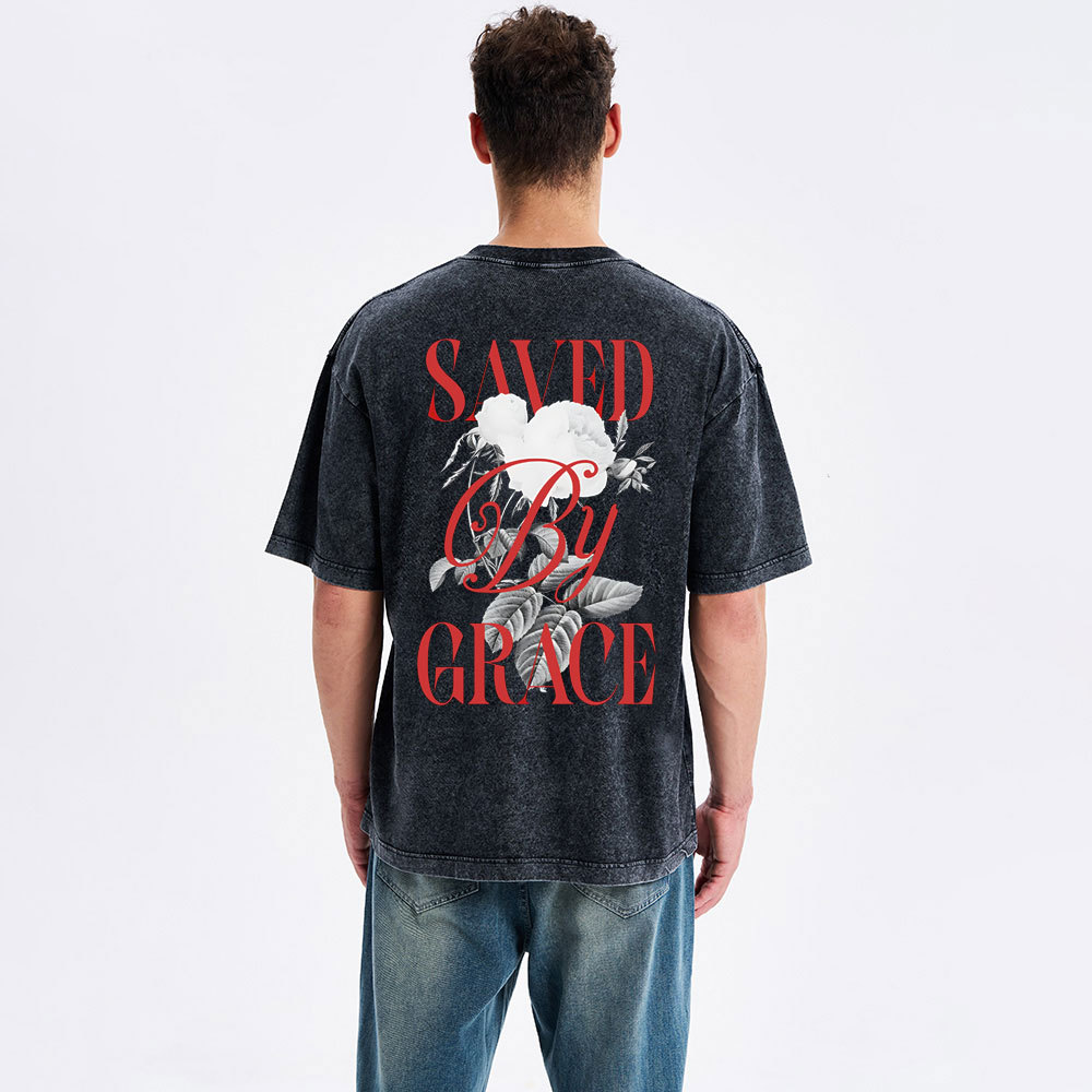 Saved By Grace Christian Washed T-Shirt