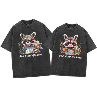 Plot Twist He Lives Christian Washed T-Shirt