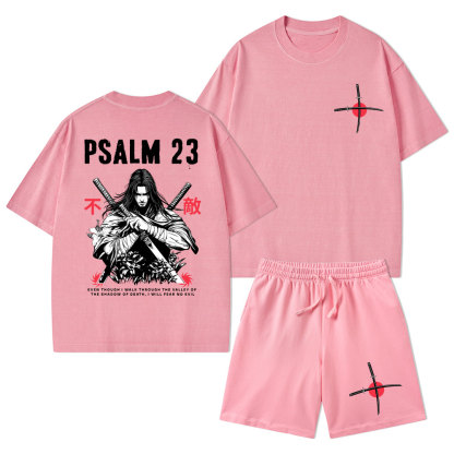 Aesthetic Mens Christian Washed T-Shirt & Shorts