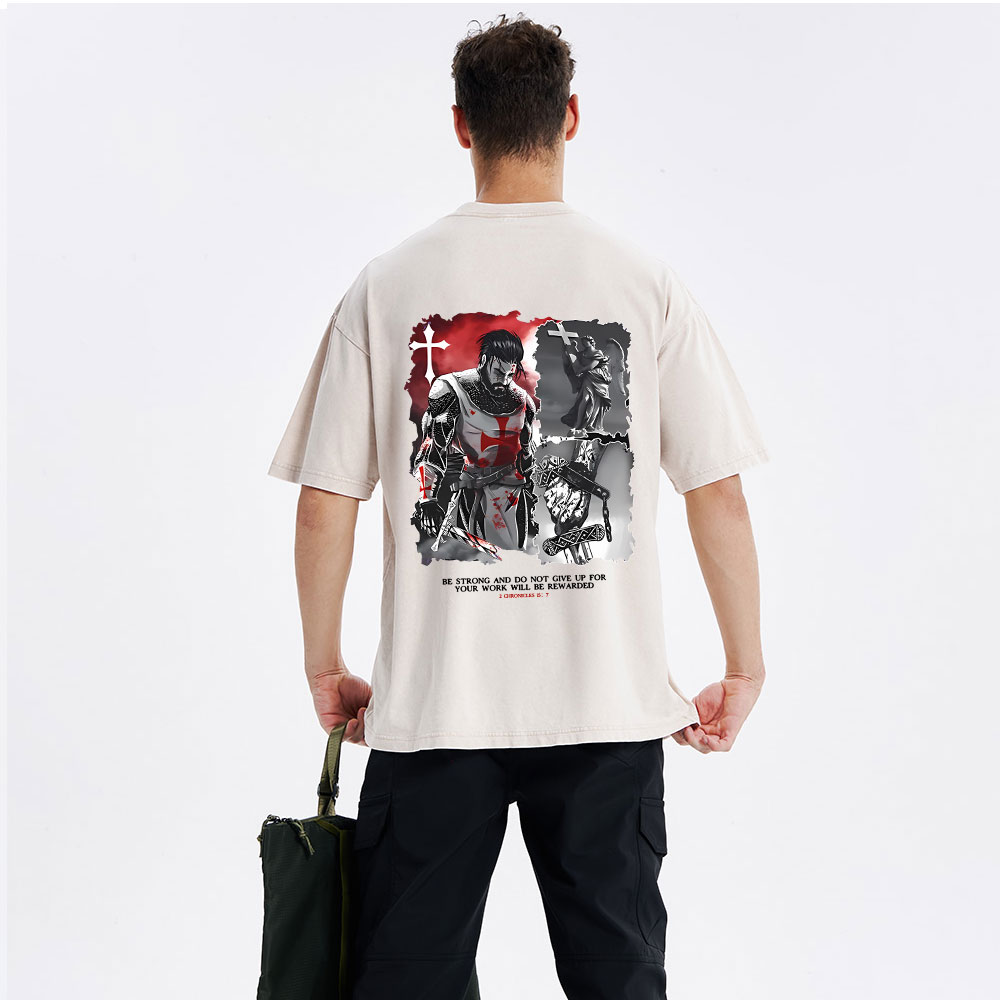 Be Strong And Do Not Give Up Christian Washed T-Shirt