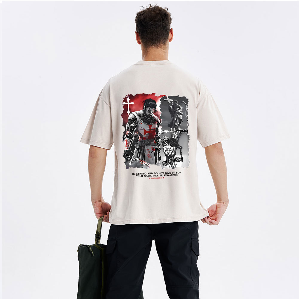 Be Strong And Do Not Give Up Christian Washed T-Shirt