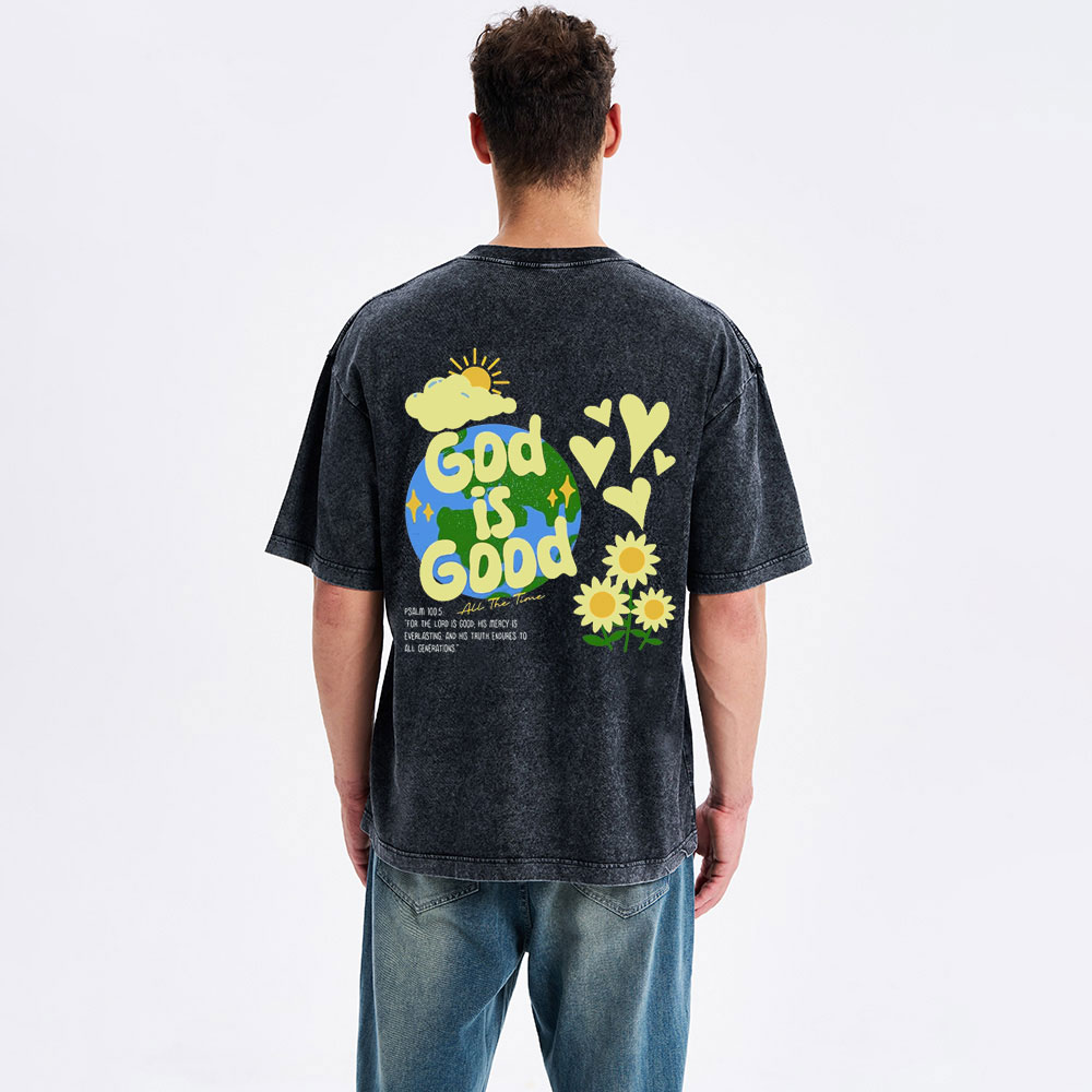 God Is Good Christian Washed T-Shirt