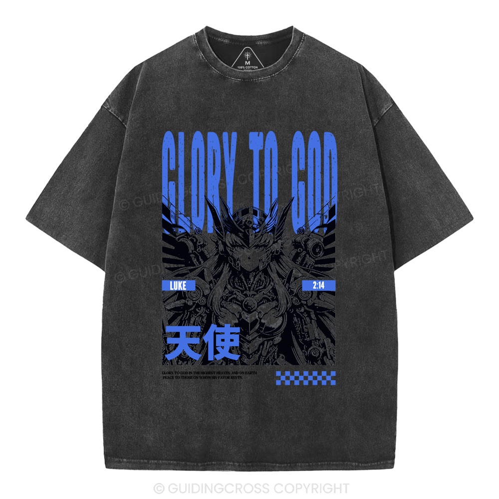 Glory To God Christian Washed T-Shirt