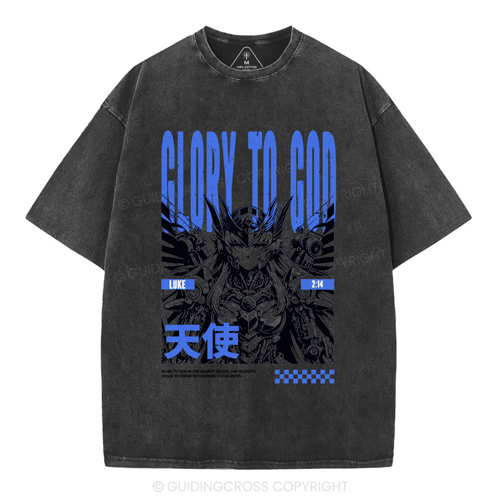 Glory To God Christian Washed T-Shirt