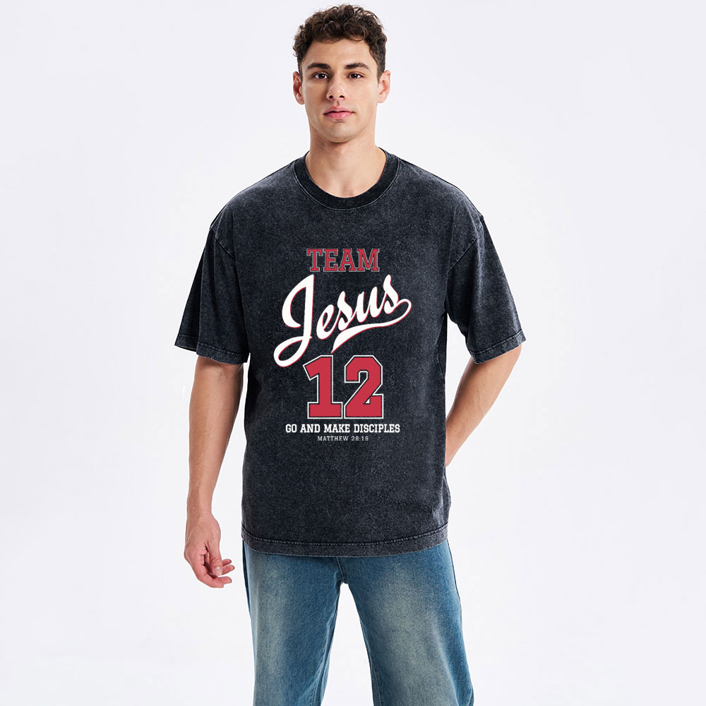 Jesus Team Christian Washed T-Shirt
