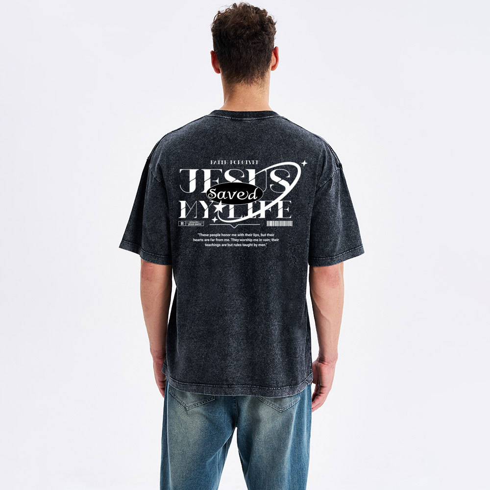 Jesus Save My Life Christian Washed T-Shirt