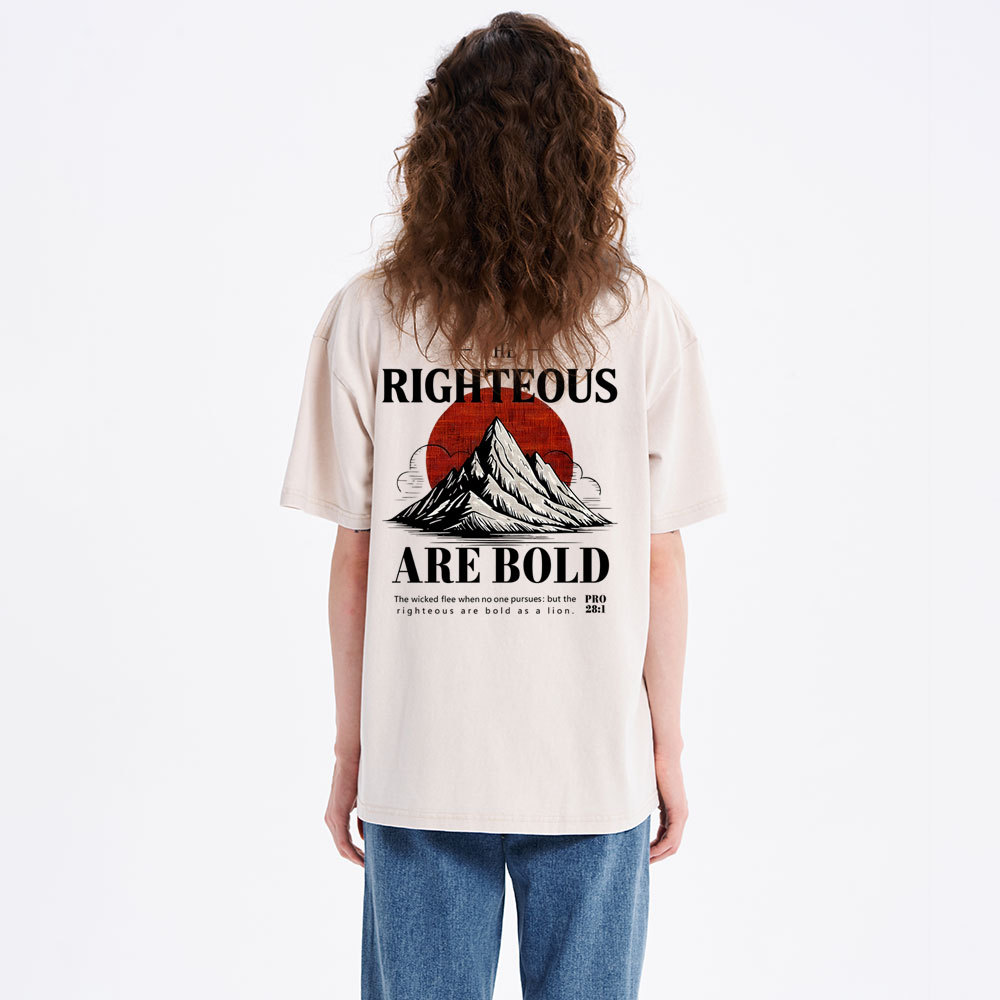 The Righteous Are Bold Chrsitian Washed T-Shirt