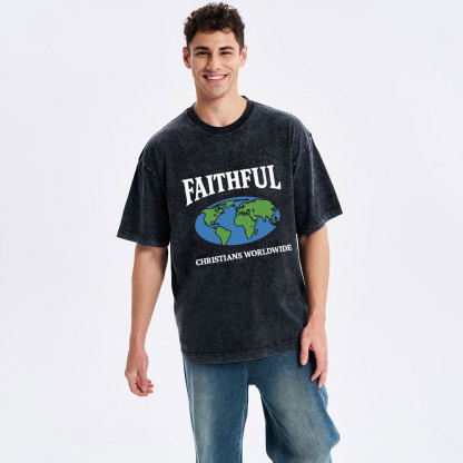 Faithful Christians Worldwide Christian Washed T-Shirt