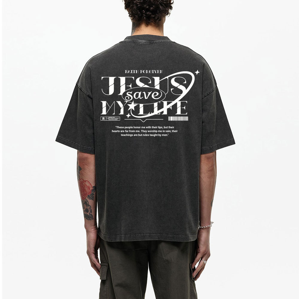 Jesus Save My Life Christian Washed T-Shirt