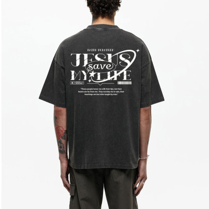 Jesus Save My Life Christian Washed T-Shirt