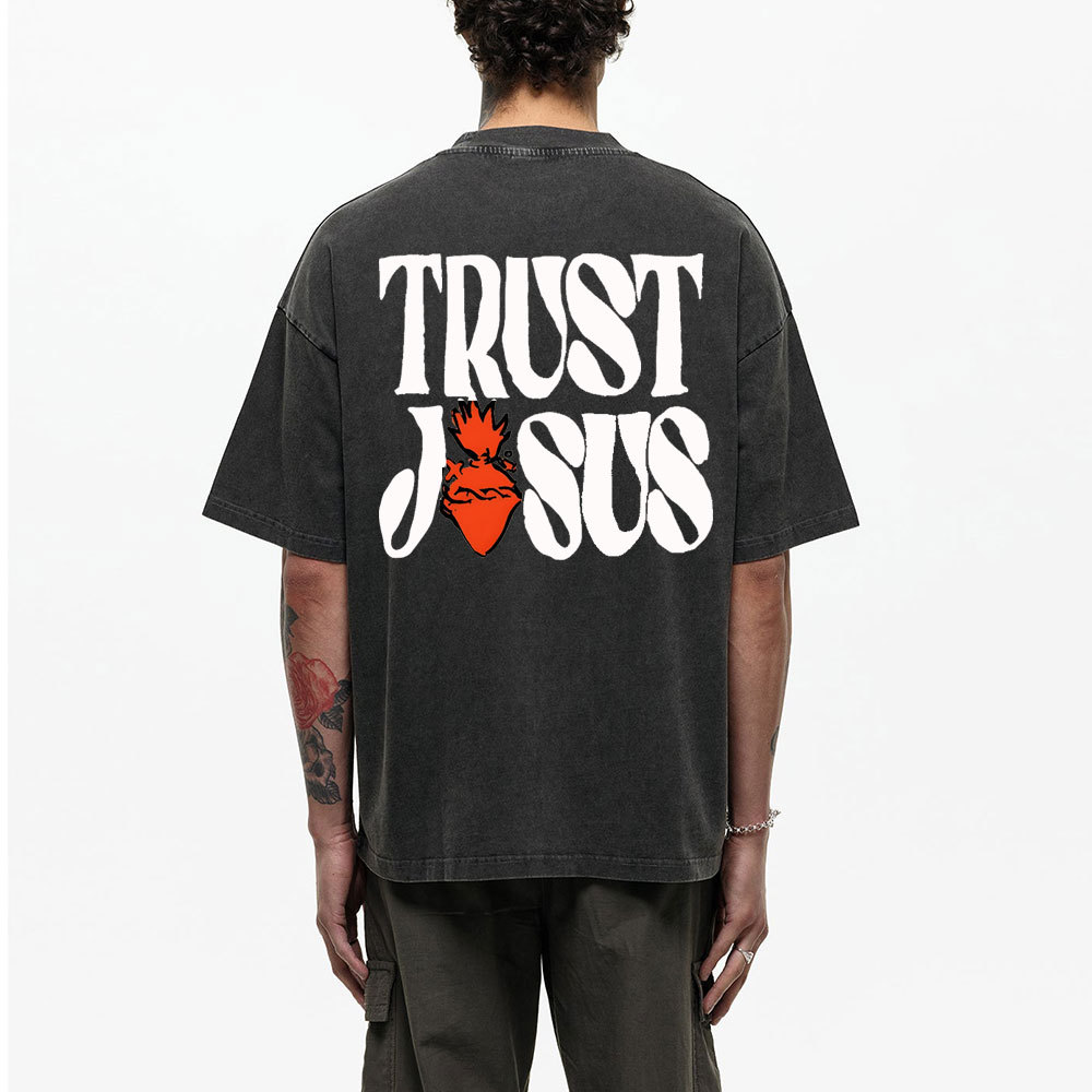 Trust Jesus Christian Washed T-Shirt