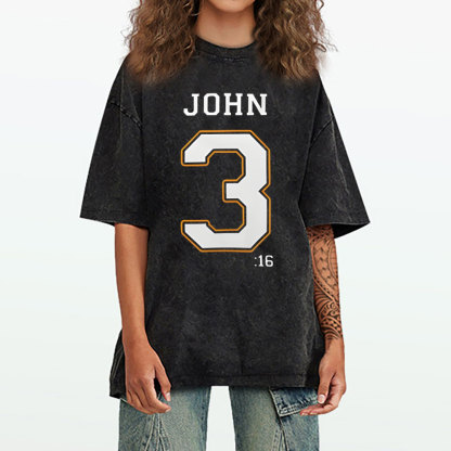 JOHN 3 Christian Washed T-Shirt