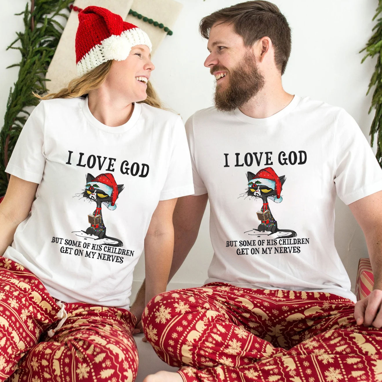 I Love God Christian Christmas T-Shirt