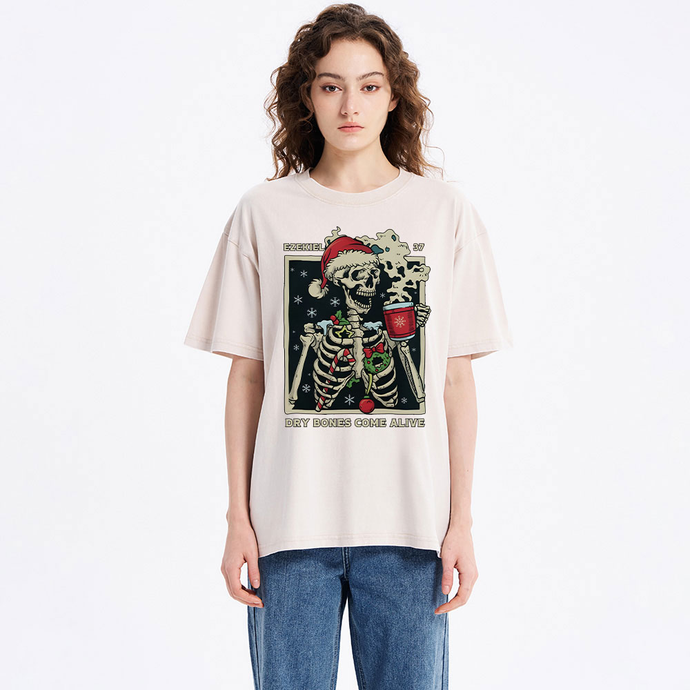 Dry Bones Come Alive Christmas Christian Washed T-Shirt