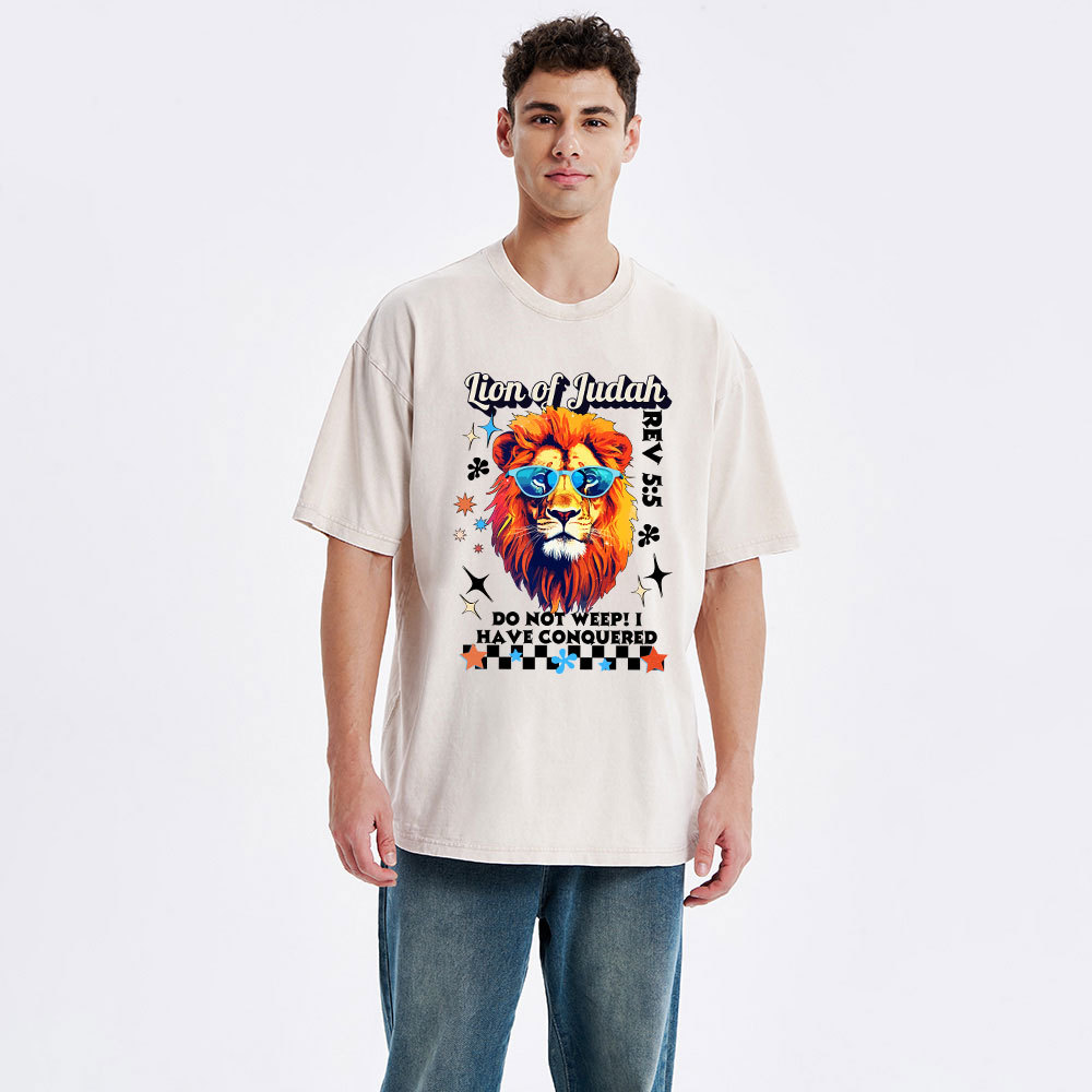 Lion Of Judah Christian Washed T-Shirt