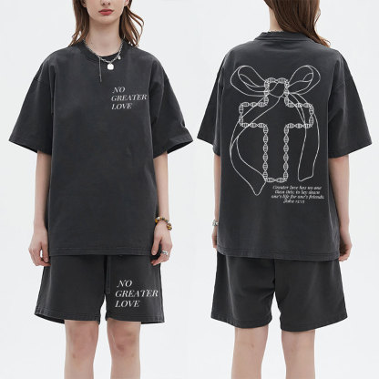 No Greater Love Christian Washed T-Shirt & Shorts