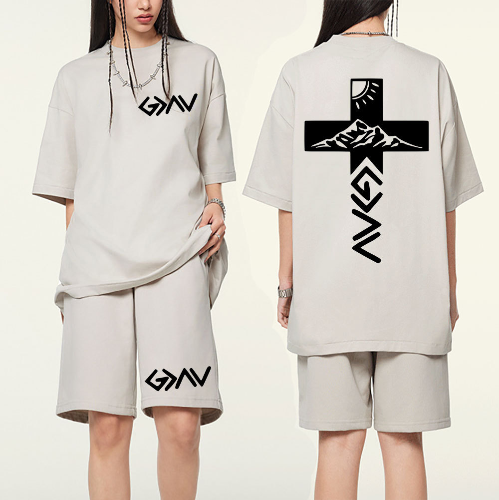 God Is Greater Than The Highs And Lows Christian Washed T-Shirt & Shorts
