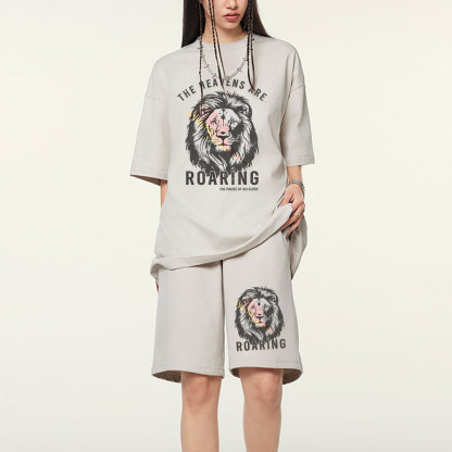 The Heavens Are Roaring Christian Washed T-Shirt & Shorts