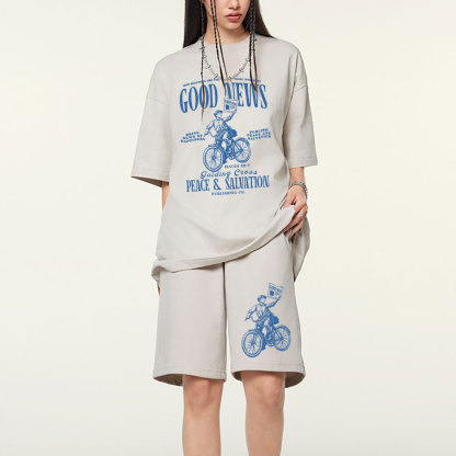 Good News Christian Washed T-Shirt & Shorts