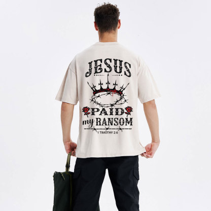 Jesus Paid My Ranson Christian Washed T-Shirt