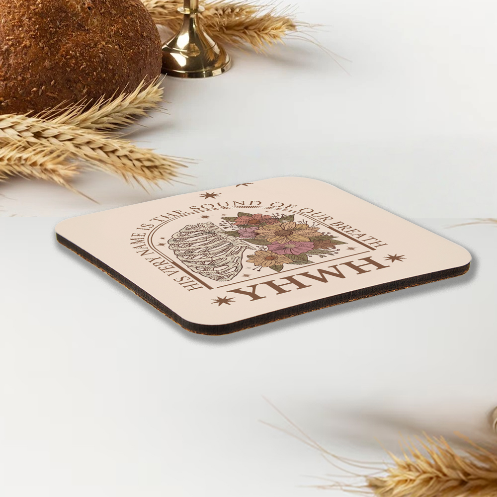 YHWH Christian Wooden Printed Coasters 