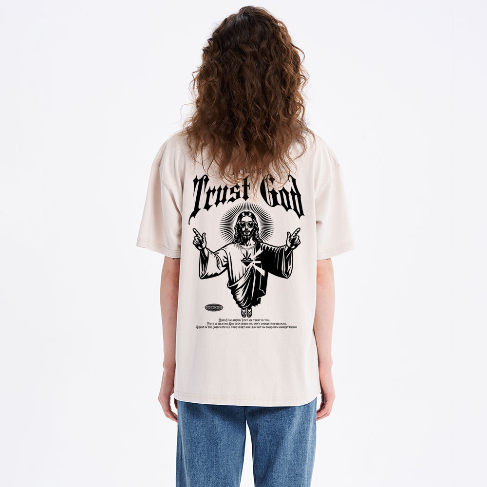Trust God No Plan B Christian Washed T-Shirt