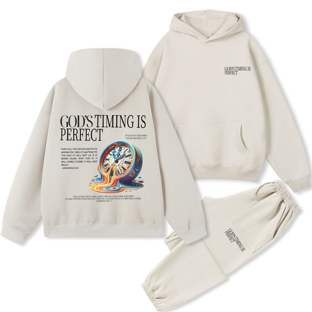 God's Timing Is Perfexct Christian Premium Fleece Hoodie Set