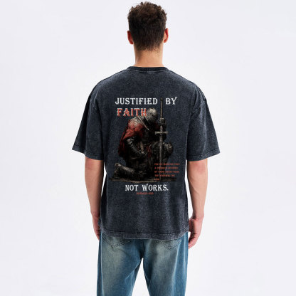 Justified By Faith Christian Washed T-Shirt