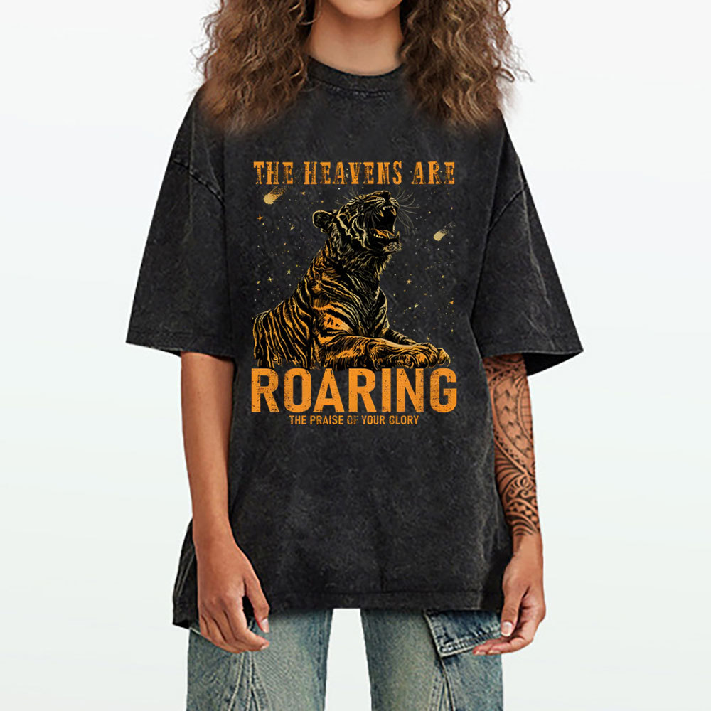 The Heavens Are Roaring Christian Washed T-Shirt