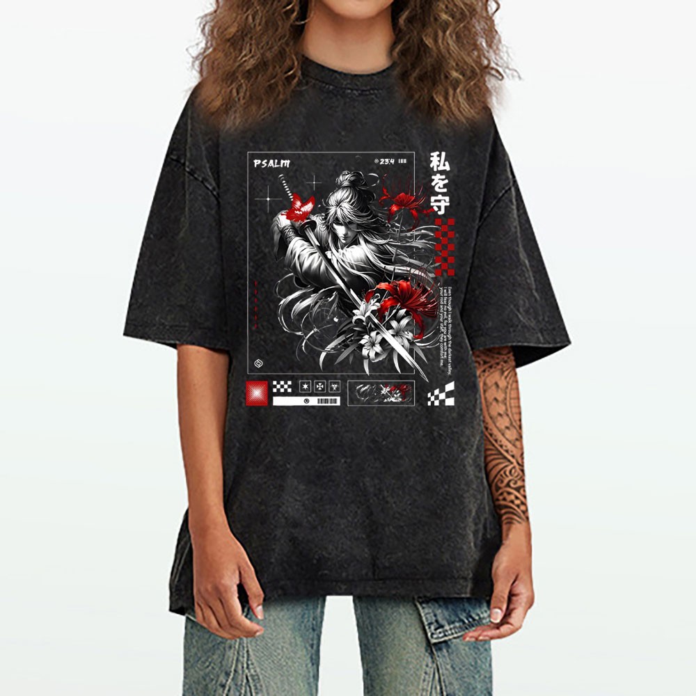 For You Are With Me Christian Washed T-Shirt