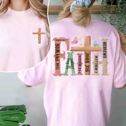 Retro Faith Cross Christian T-Shirt