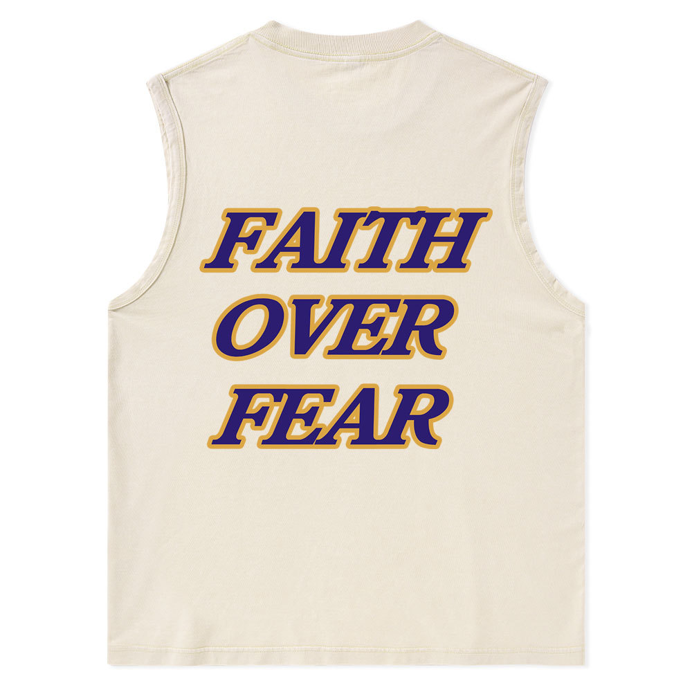 Faith Over Fear Christian Washed Tank Top