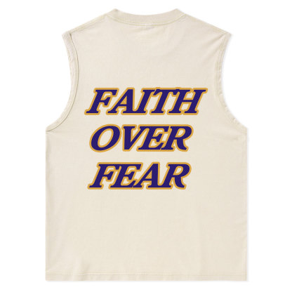 Faith Over Fear Christian Washed Tank Top