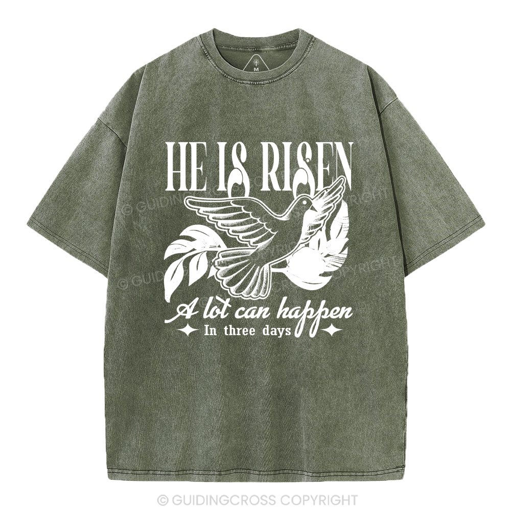 He Is Risen Christian Washed T-Shirt