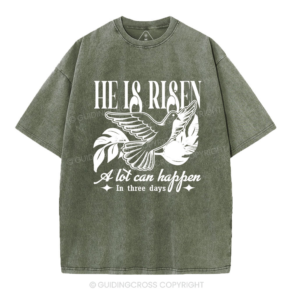 He Is Risen Christian Washed T-Shirt