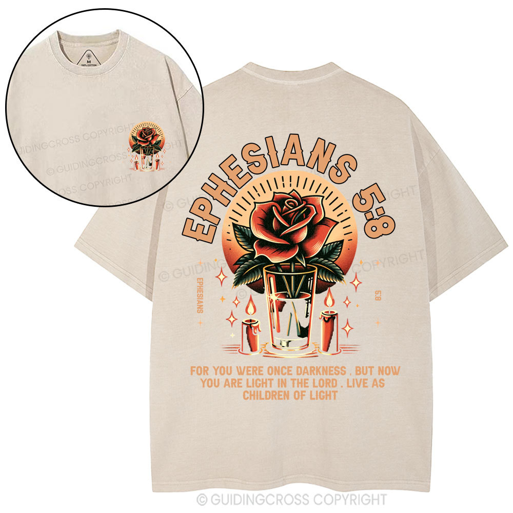 For You Were Formerly Darkness Christian Washed T-Shirt