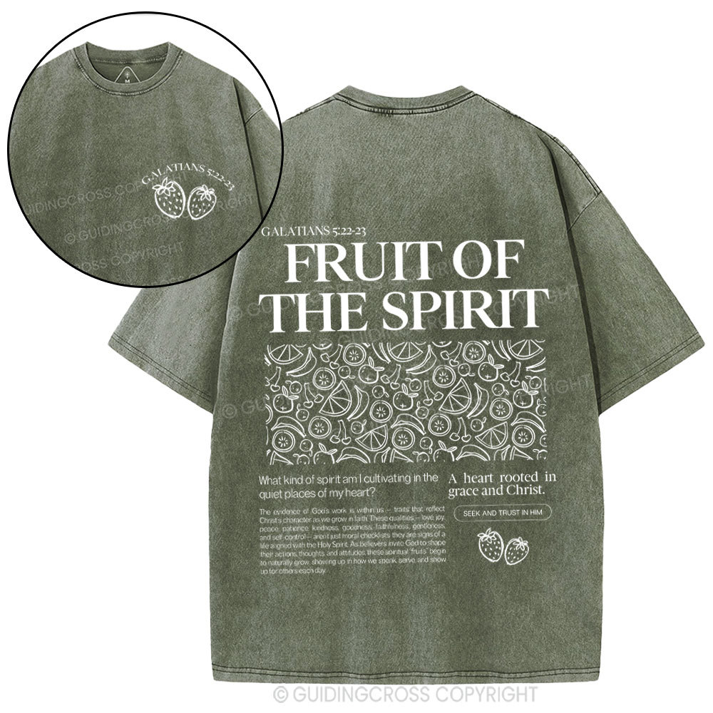 Fruit Of Spirit Christian Washed T-Shirt