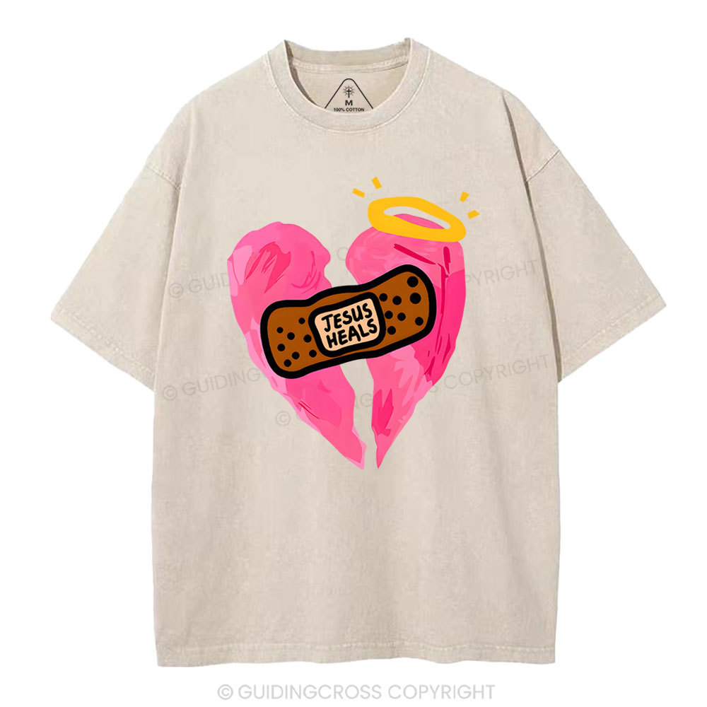 Jesus Heals Christian Washed T-Shirt
