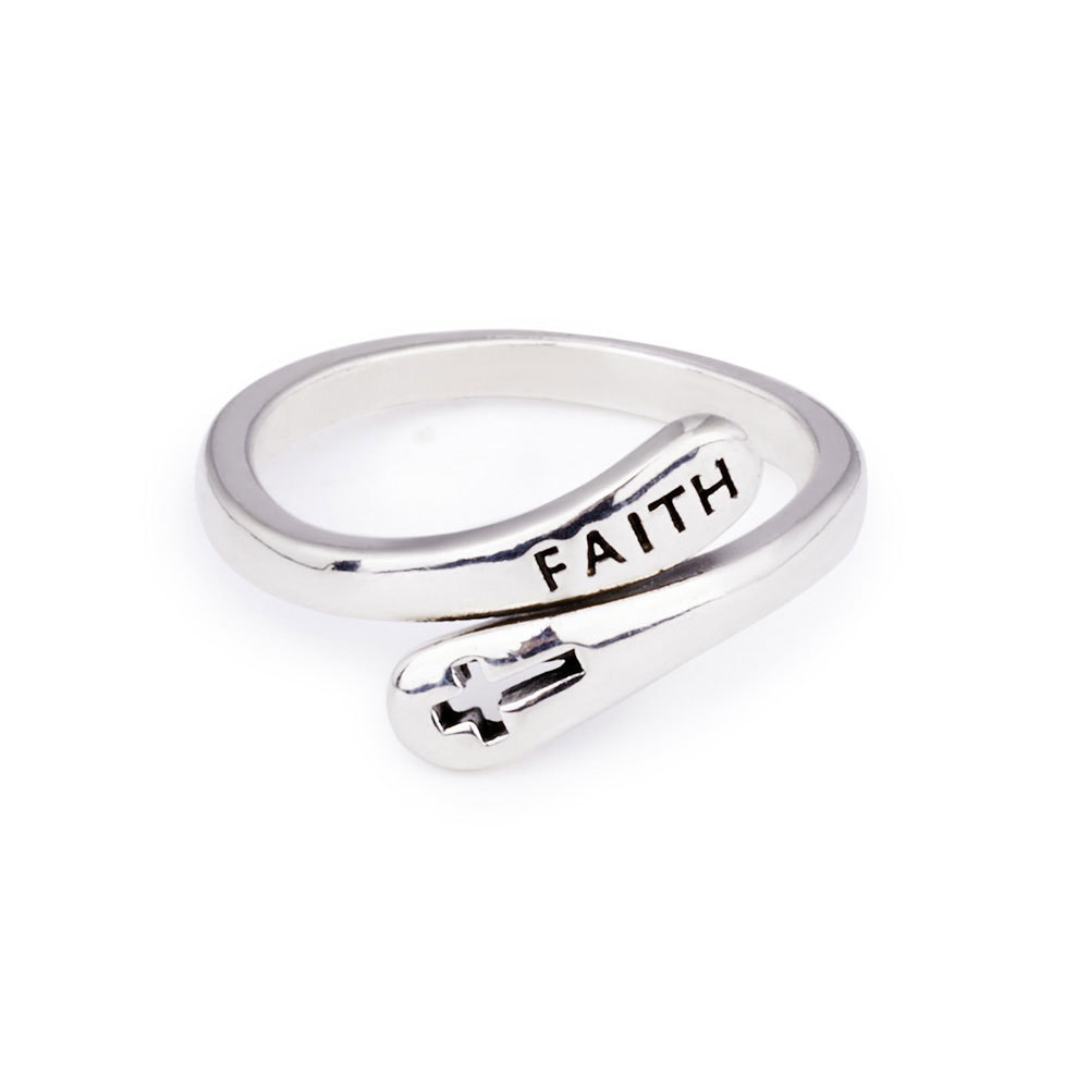 Faith over Fear Silver Ring