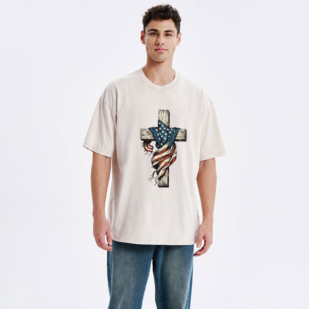 Cross Christian Washed T-Shirt