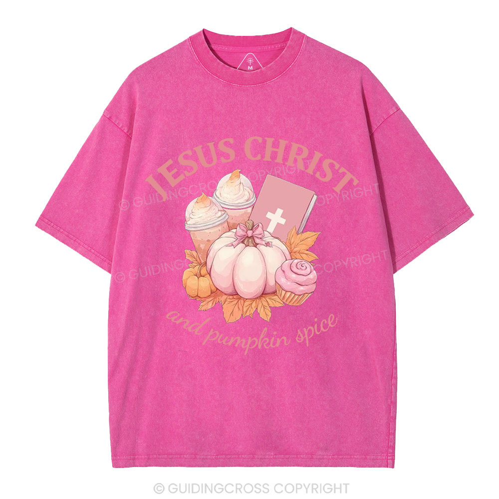 Jesus Christ And Pumpkin Spice Christian Washed T-Shirt