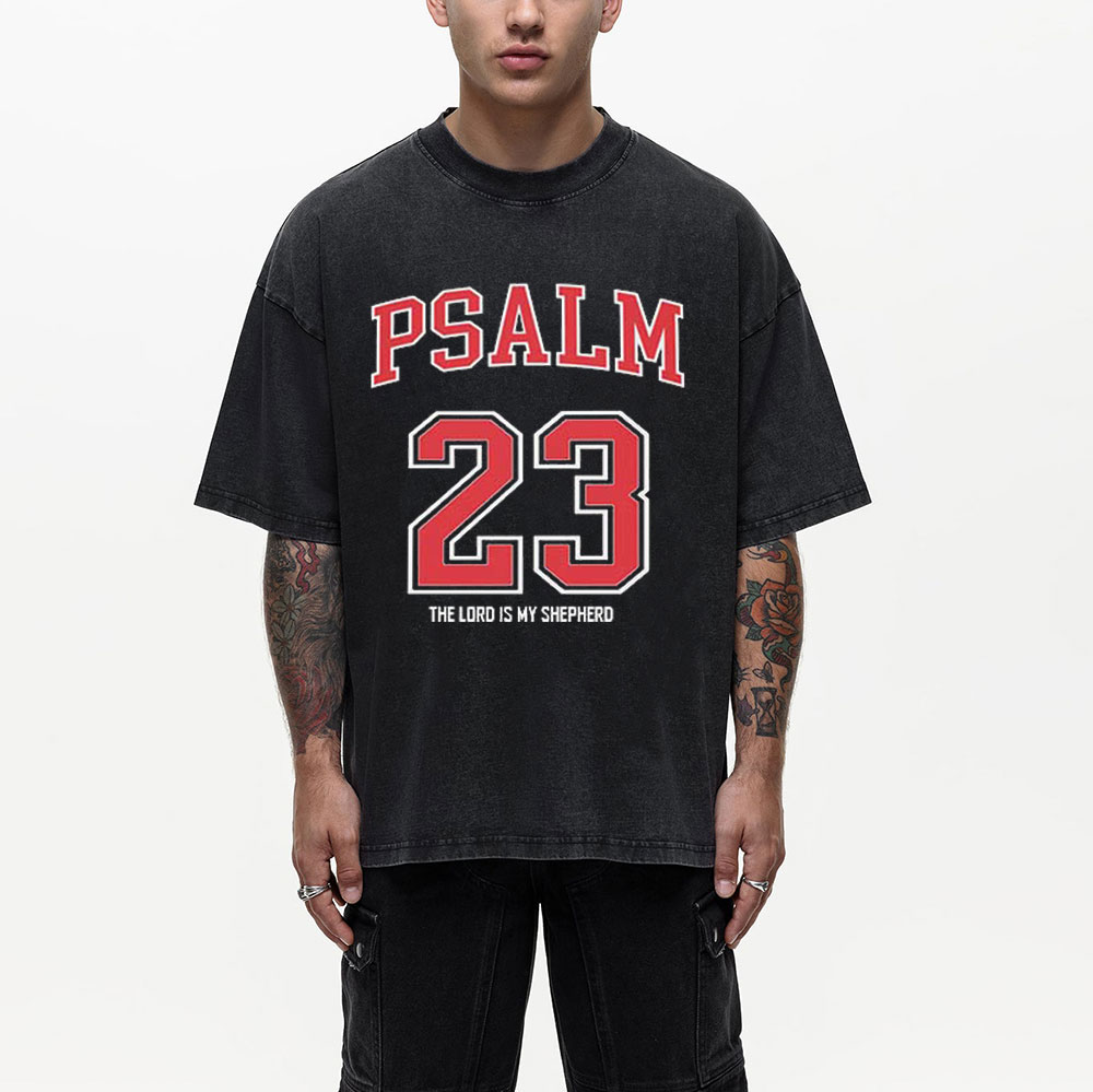 Psalm 23 Christian Washed T-Shirt
